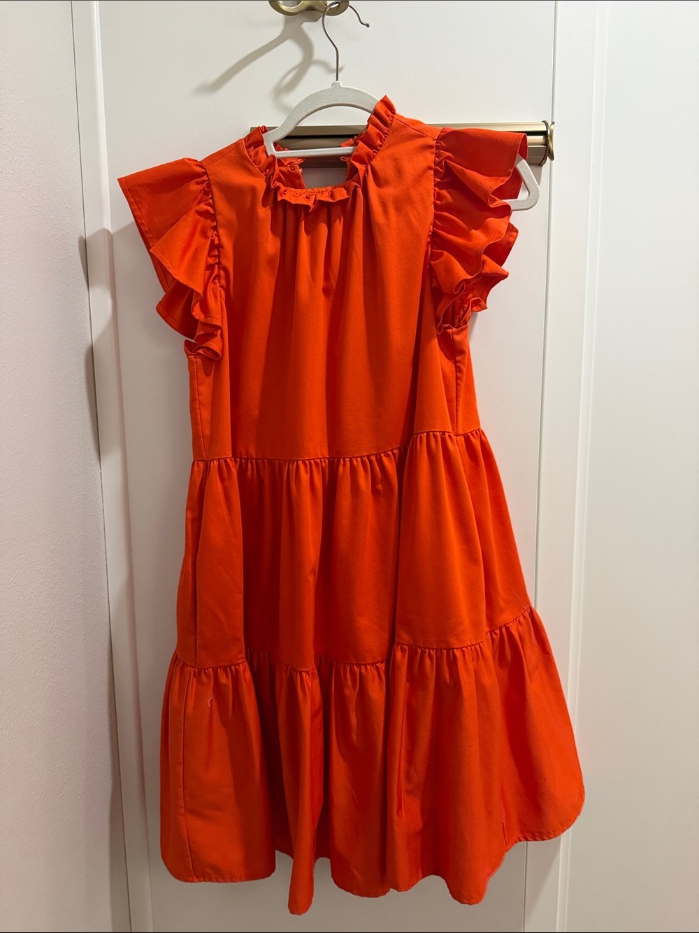 ANTONIO MELANI Ruffled Tiered Midi Dress - Orange